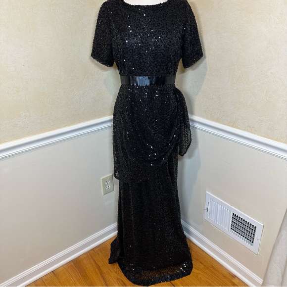 Tailor Made Formal Sequin Gala Military Mardi Gras Ball Gown Dress - Picture 1 of 8